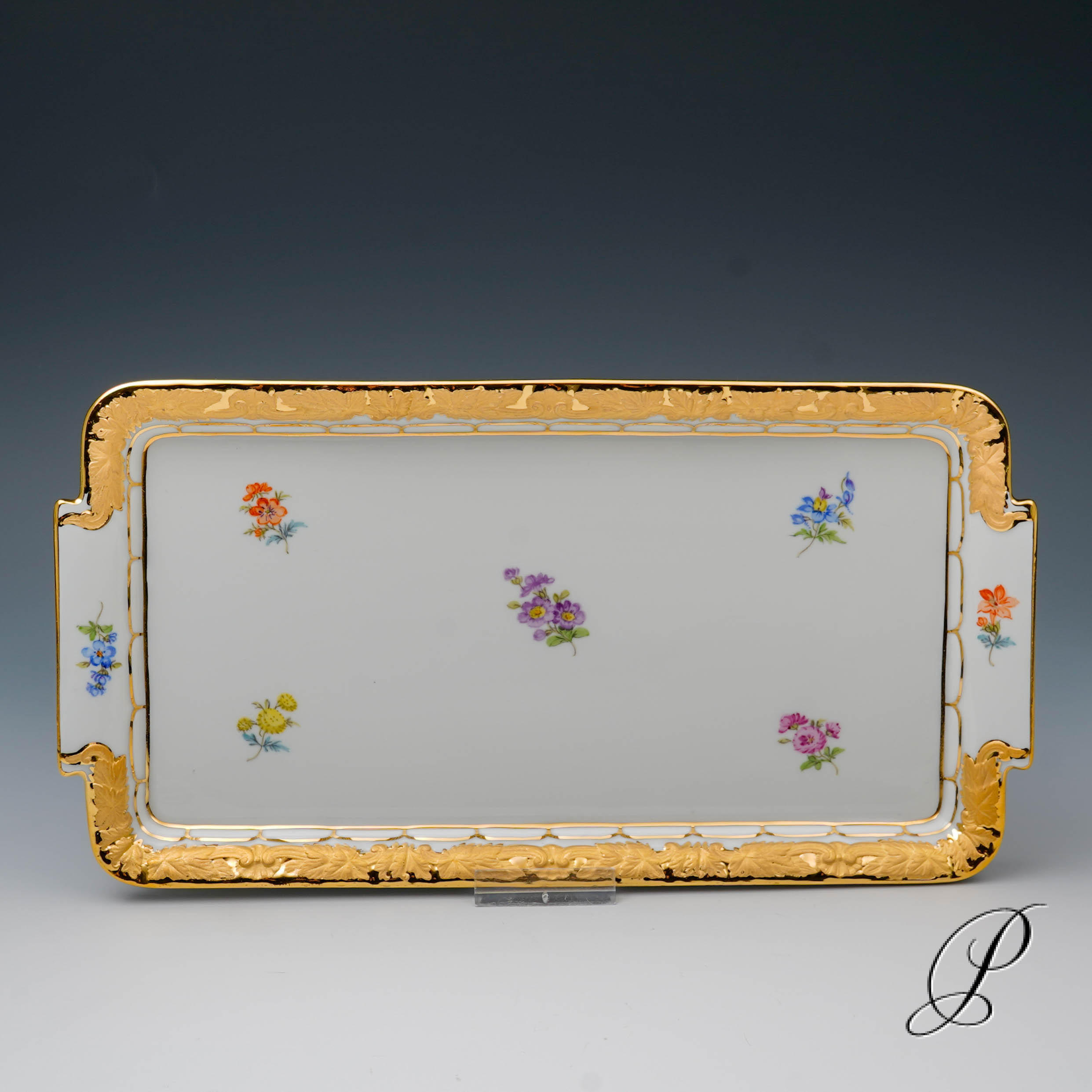 Königskuchenplatte Meissen X-Form mit Streublümchen – Bild 5