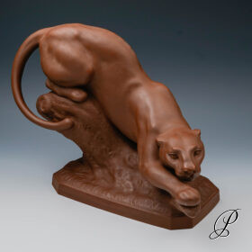 große Figur Meissen Panther 1.Wahl in Böttgersteinzeug