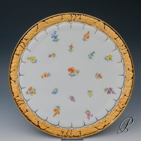 große Tortenplatte Meissen 1.Wahl X-Form mit Streublümchen