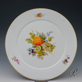 große runde Platte Meissen mit traumhafter Obstmalerei