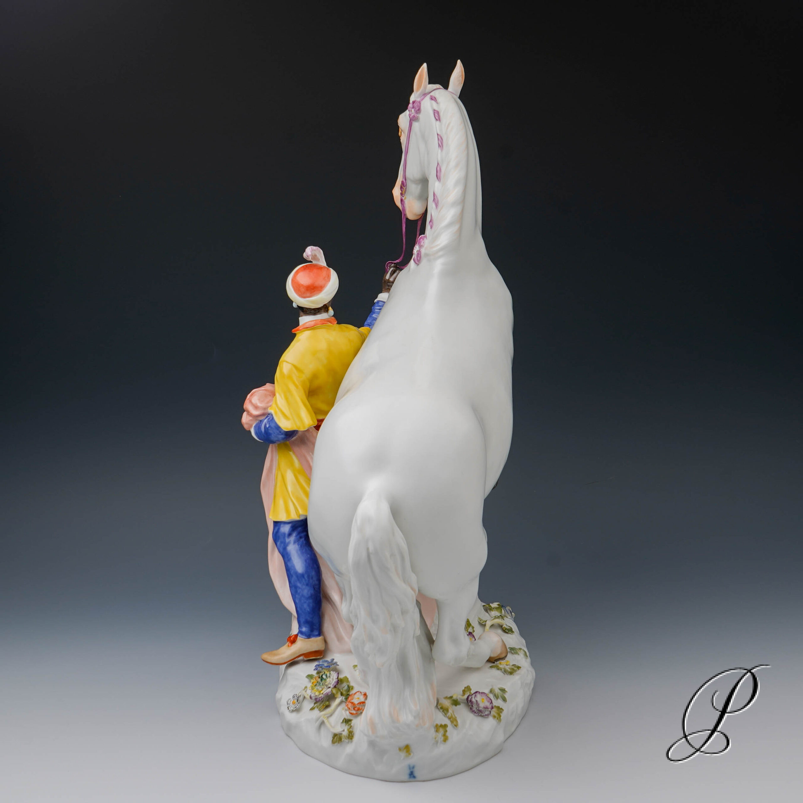 Meissen große Figurengruppe "Schimmel mit Mohr" – Bild 4