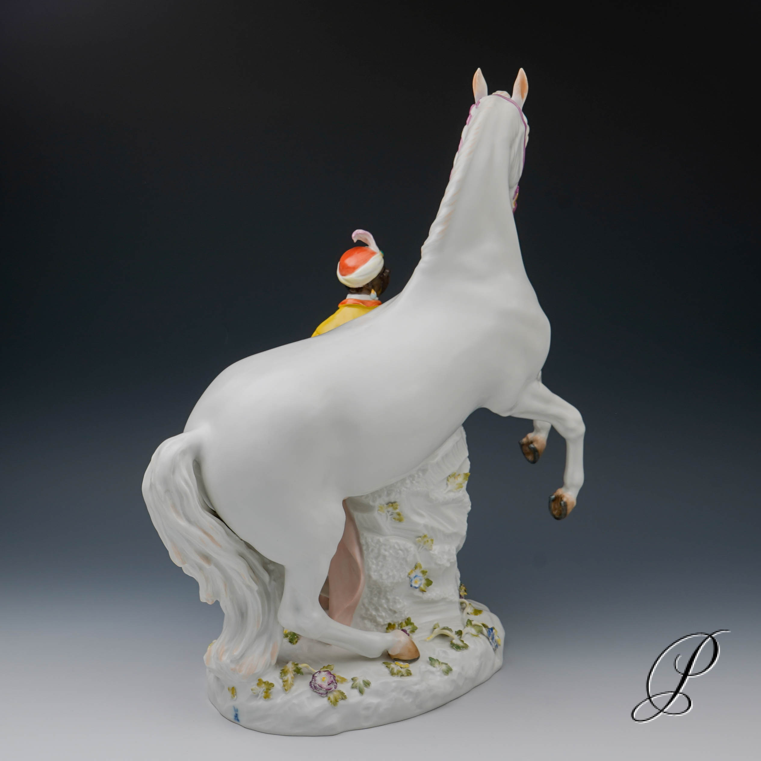 Meissen große Figurengruppe "Schimmel mit Mohr" – Bild 5