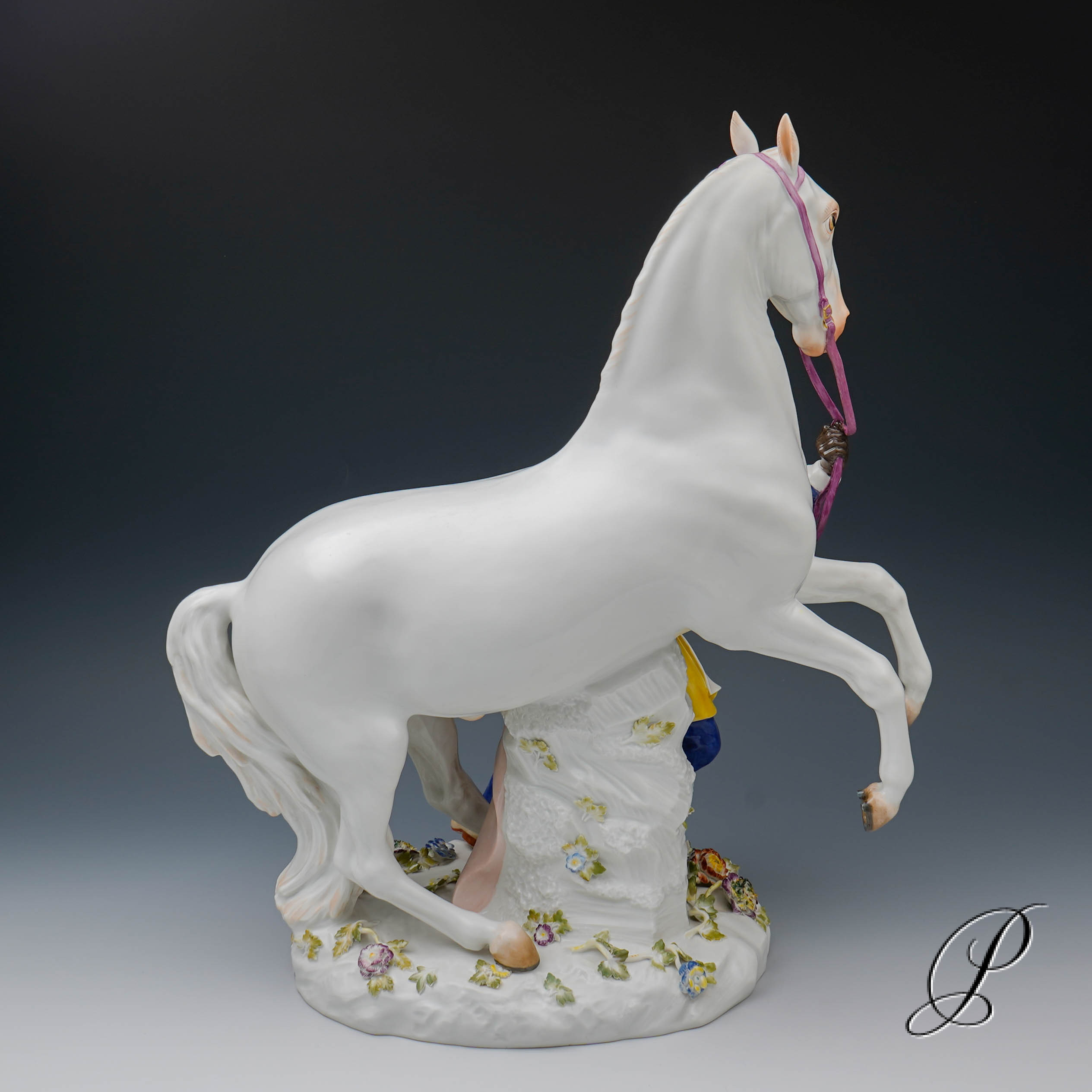 Meissen große Figurengruppe "Schimmel mit Mohr" – Bild 6