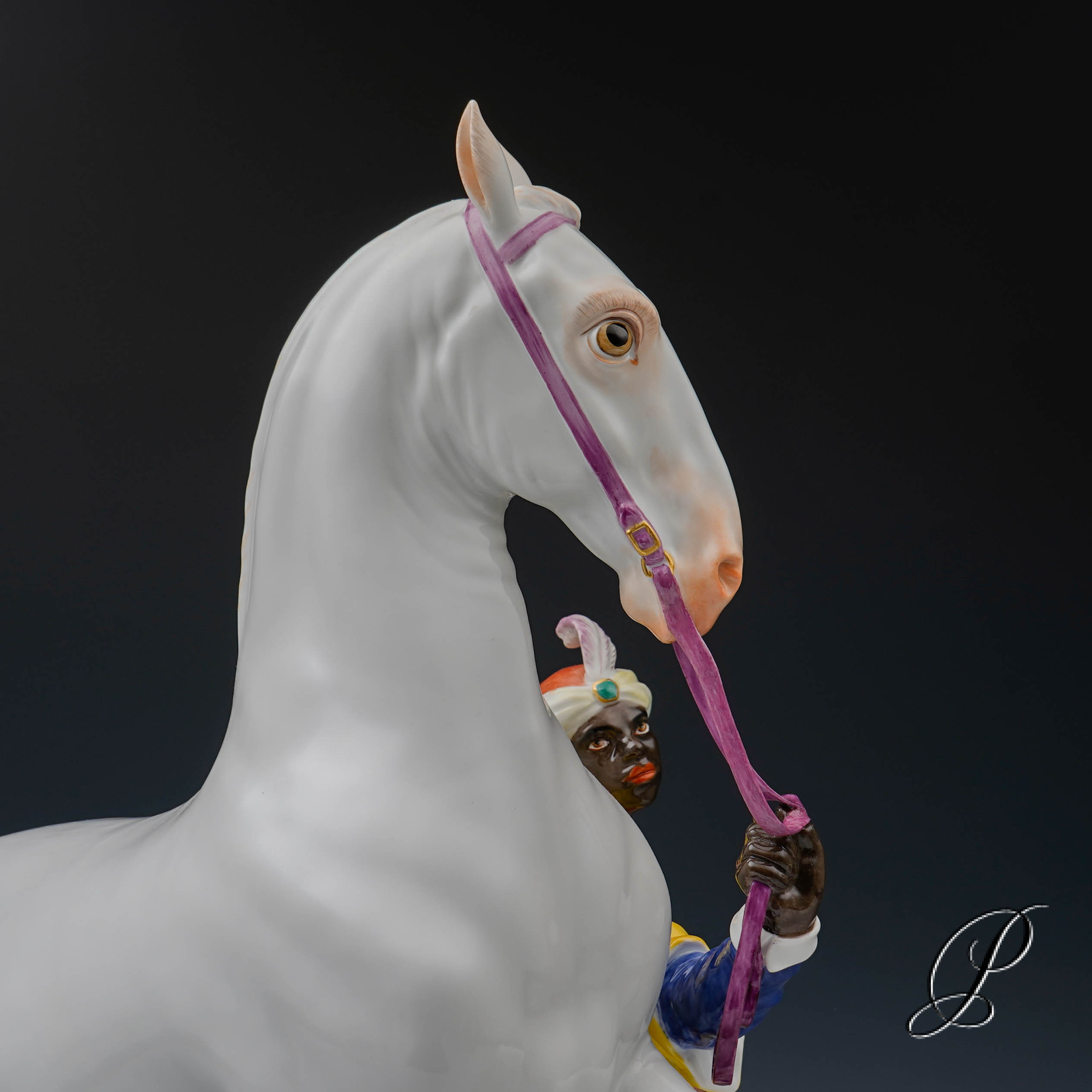 Meissen große Figurengruppe "Schimmel mit Mohr" – Bild 8