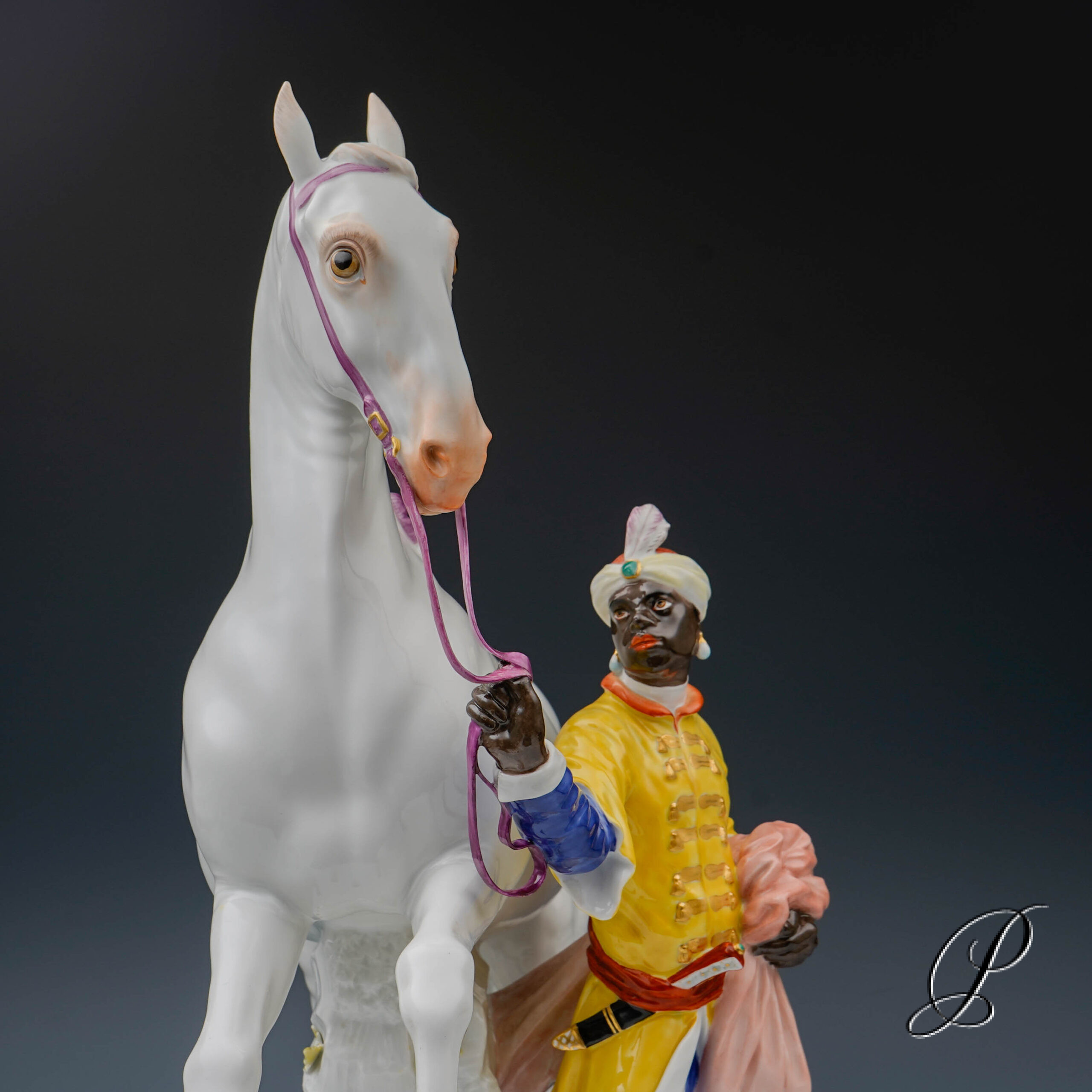 Meissen große Figurengruppe "Schimmel mit Mohr" – Bild 10