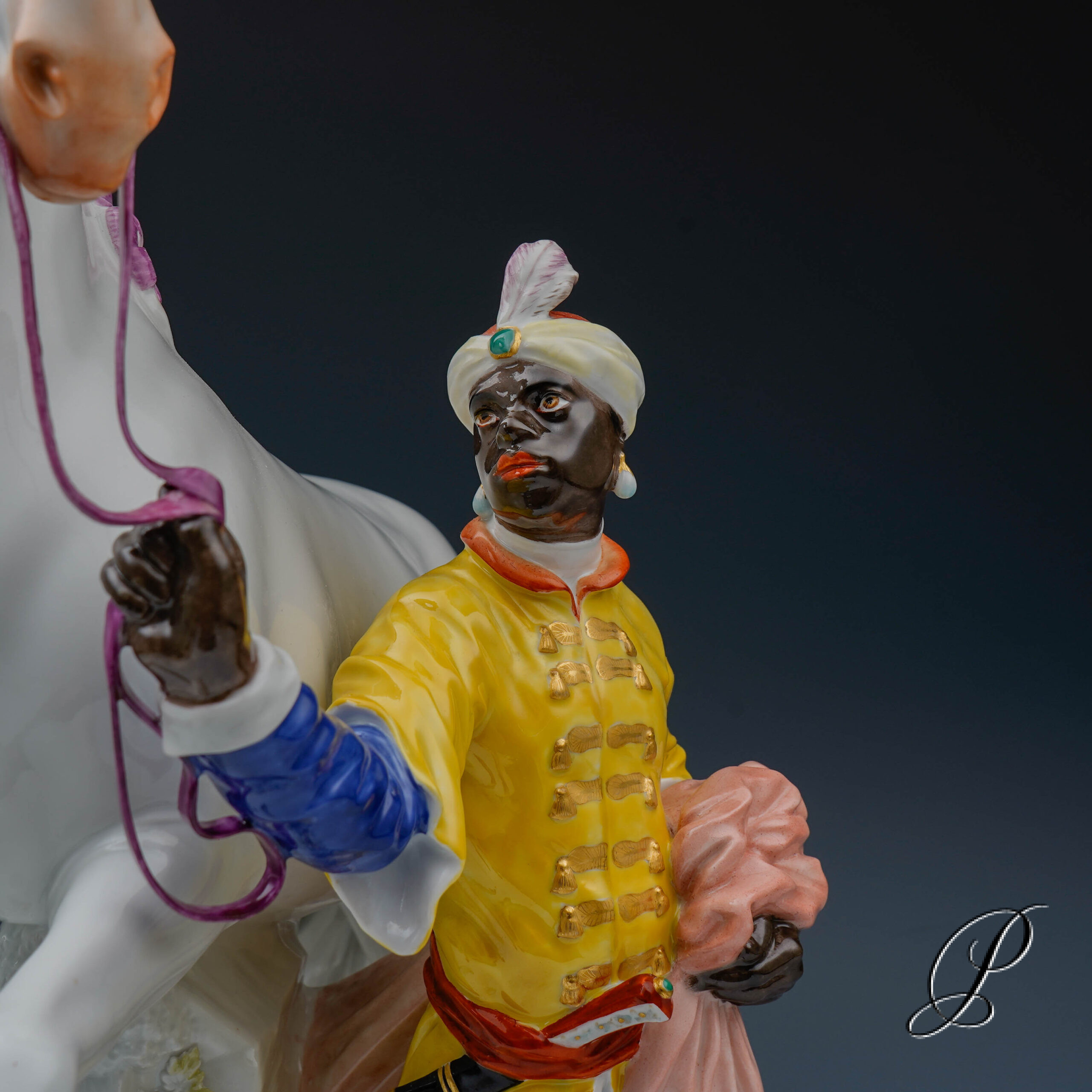 Meissen große Figurengruppe "Schimmel mit Mohr" – Bild 11