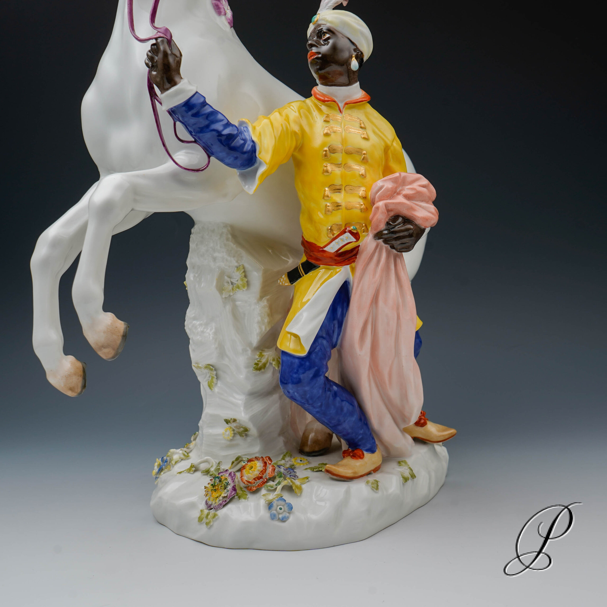 Meissen große Figurengruppe "Schimmel mit Mohr" – Bild 14