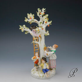 große Figurengruppe Meissen 1.Wahl " Apfelernte "