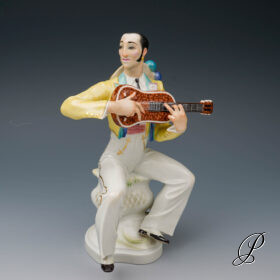 Spanischer Lautenspieler Meissen 1.Wahl von Paul Scheurich