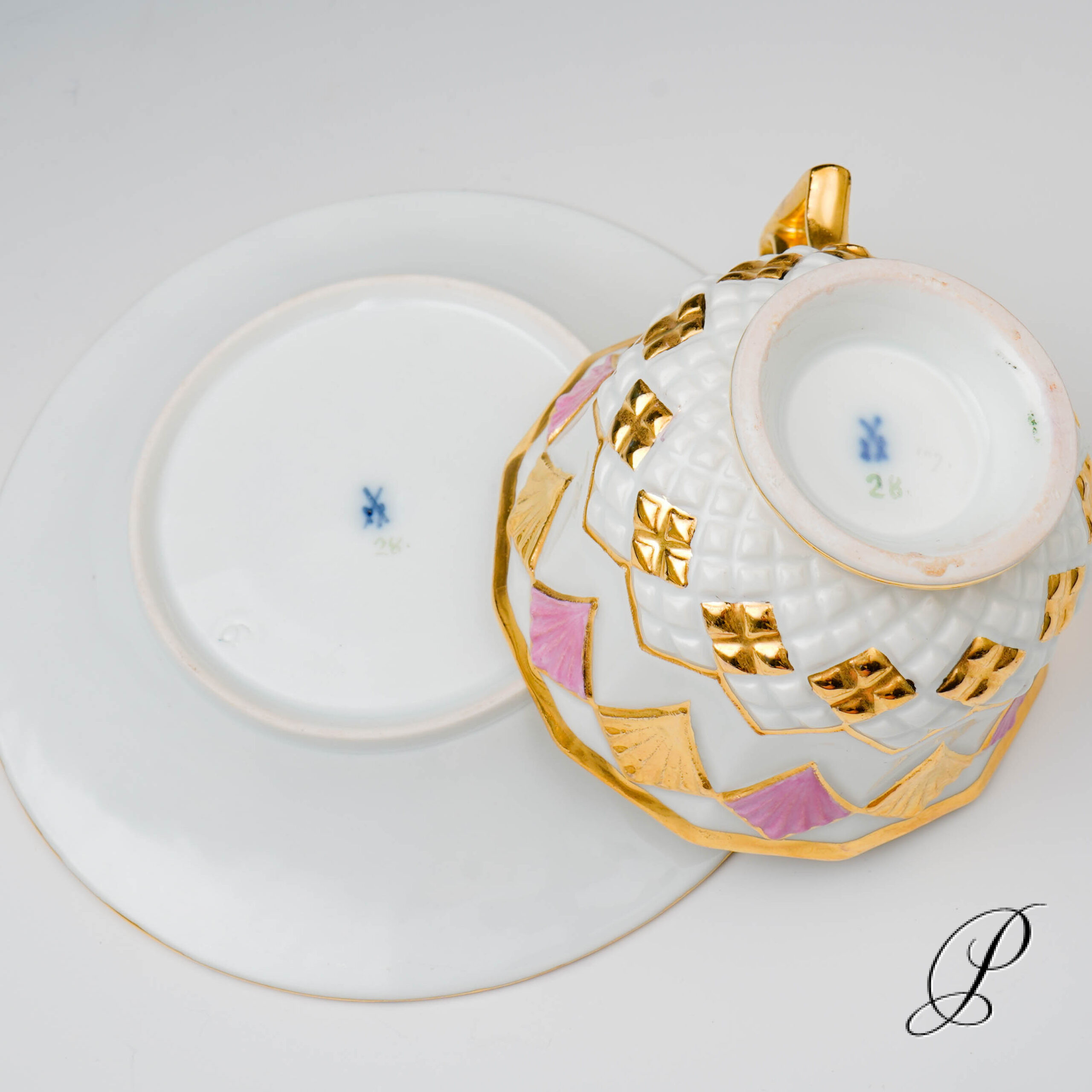 wunderschönes Prunkgedeck Meissen 1.Wahl um 1800 - Antiquität – Bild 8