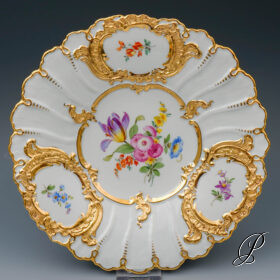 Prunkteller Meissen 1.Wahl mit Blumenbukett Knaufzeit um 1900 Jhd.
