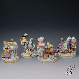 vier Figurengruppen Meissen 1.Wahl - Allegorien der 4 Jahreszeiten