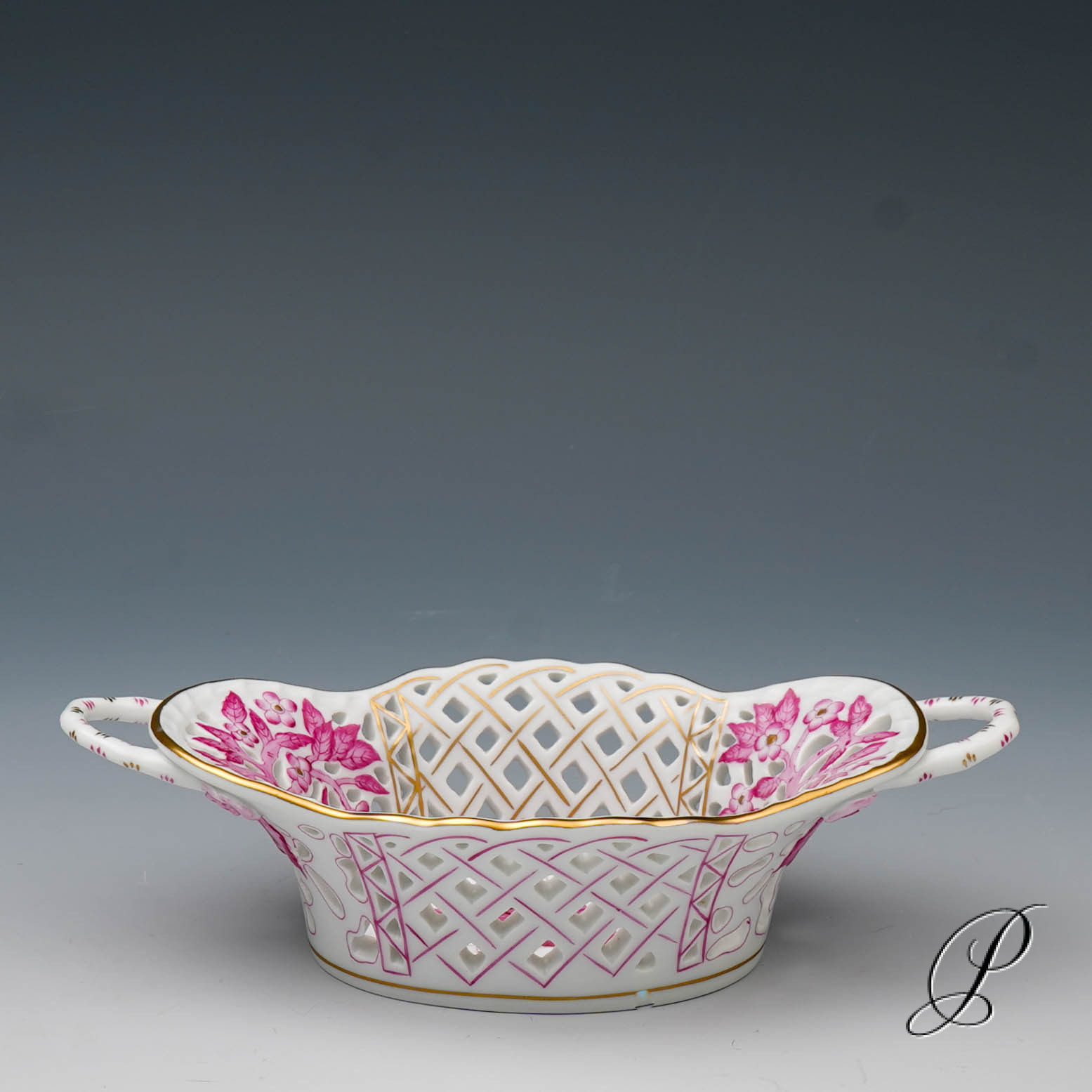 Korb Herend im Dekor Apponyi purpur – Bild 3