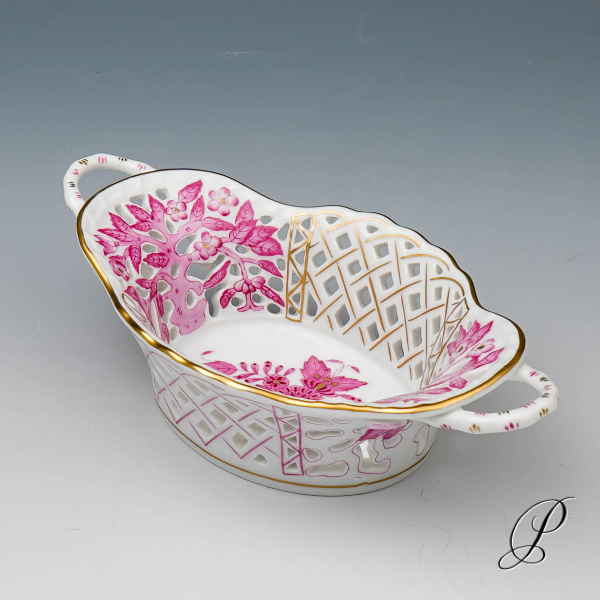 Korb Herend im Dekor Apponyi purpur