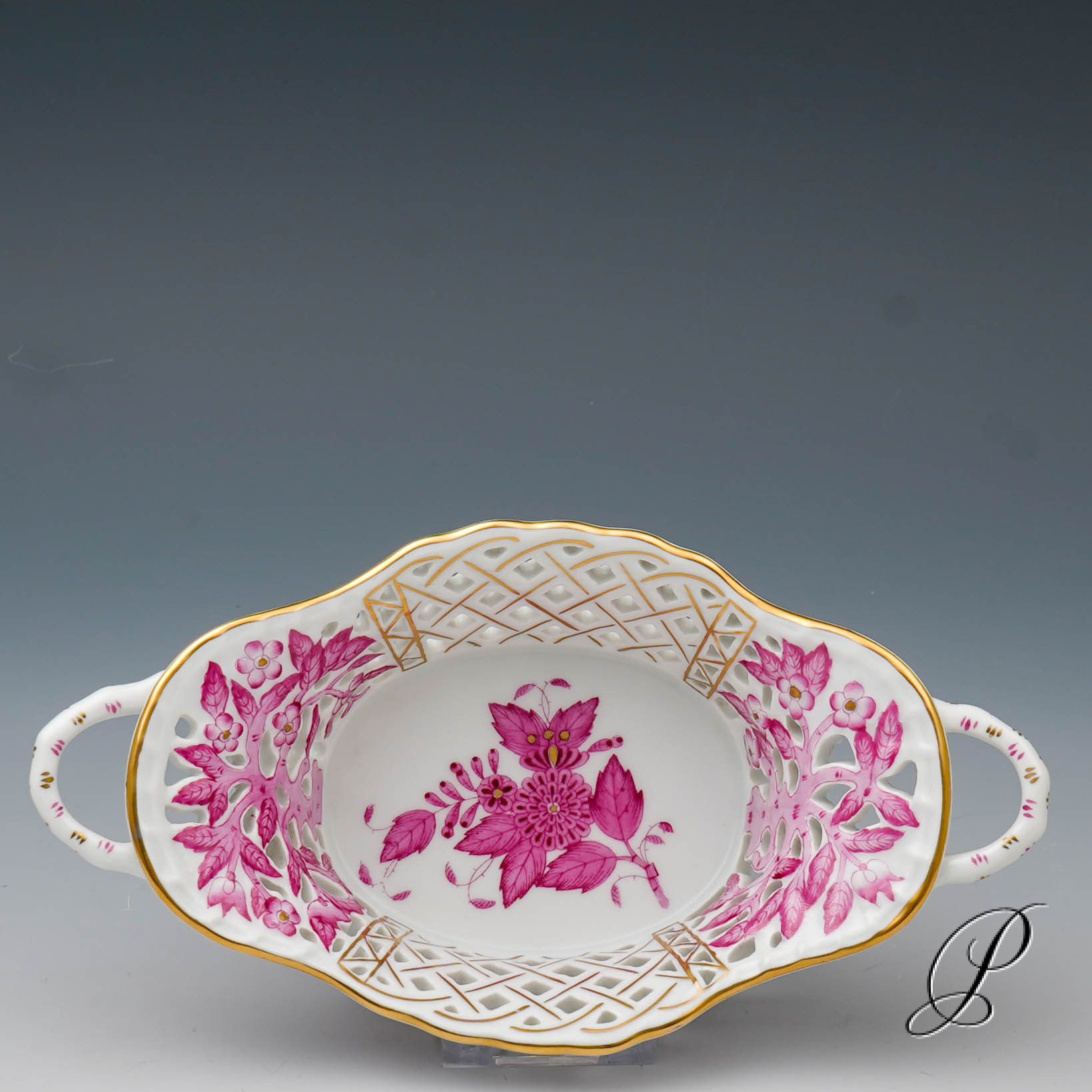 Korb Herend im Dekor Apponyi purpur – Bild 6