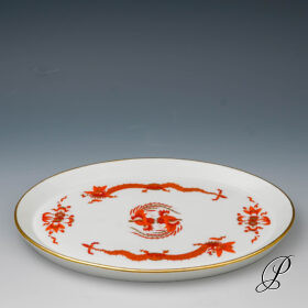 Tablett Meissen 1.Wahl reicher Drache rot und goldschattiert