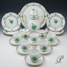 Kaffeeservice Herend für 6 Personen "Apponyi grün"