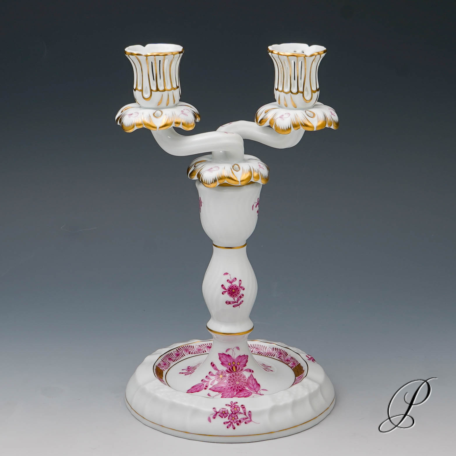 Leuchter Herend im Dekor Apponyi purpur