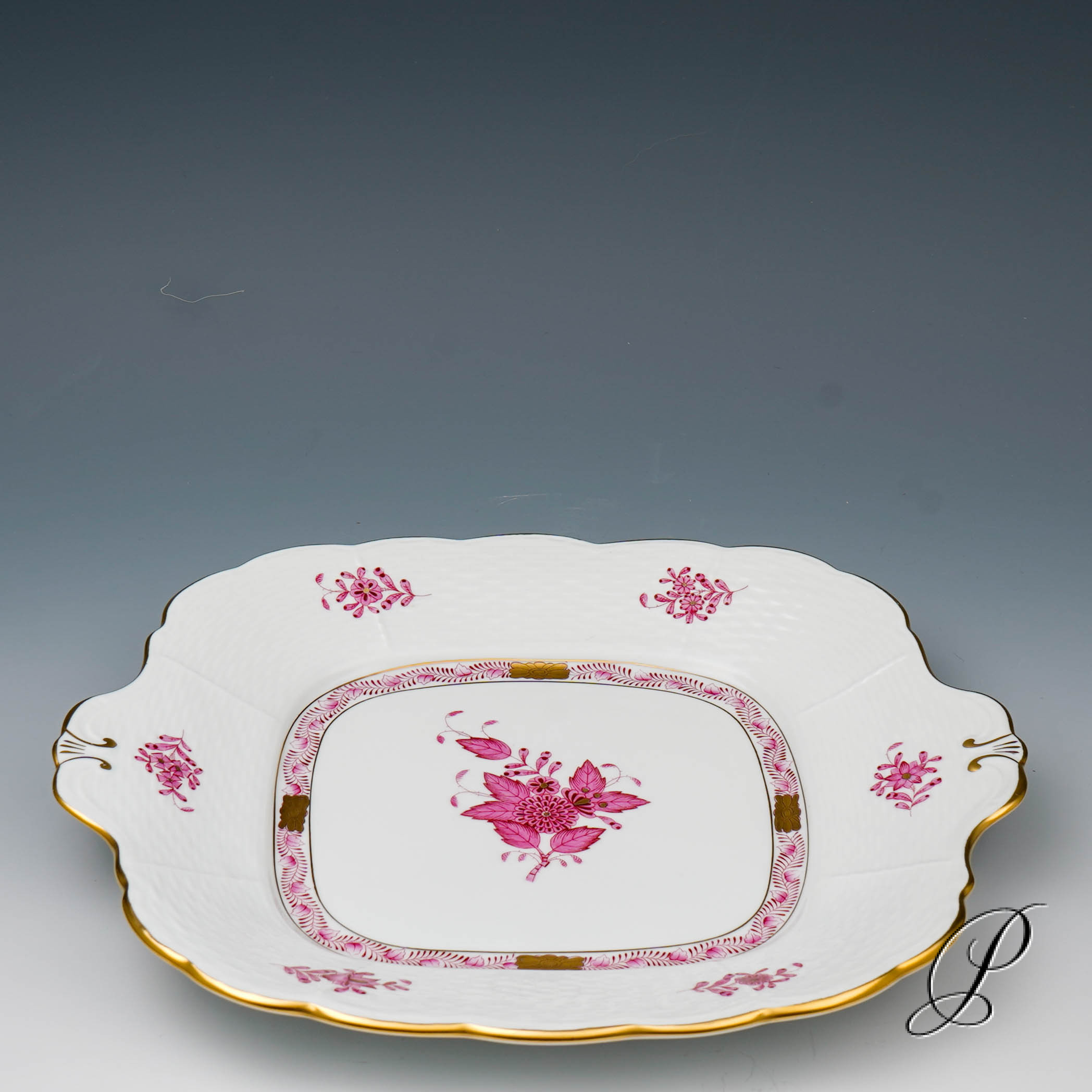 Kuchenplatte Herend im Dekor Apponyi purpur – Bild 2