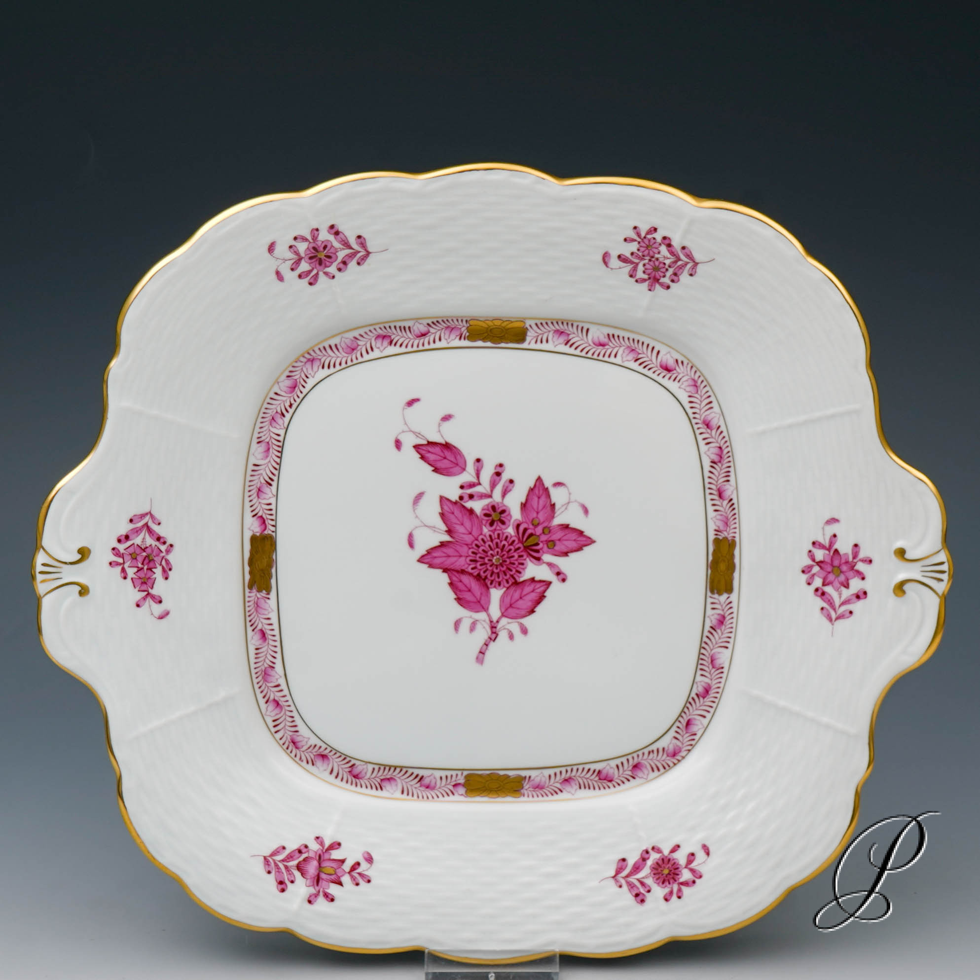 Kuchenplatte Herend im Dekor Apponyi purpur