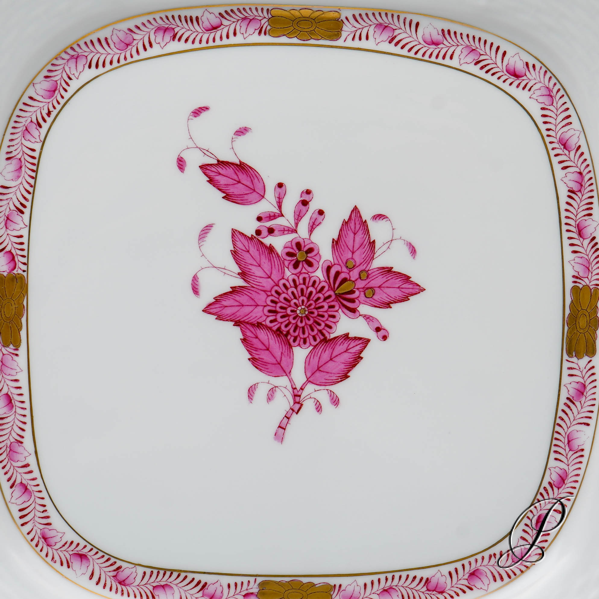 Kuchenplatte Herend im Dekor Apponyi purpur – Bild 7