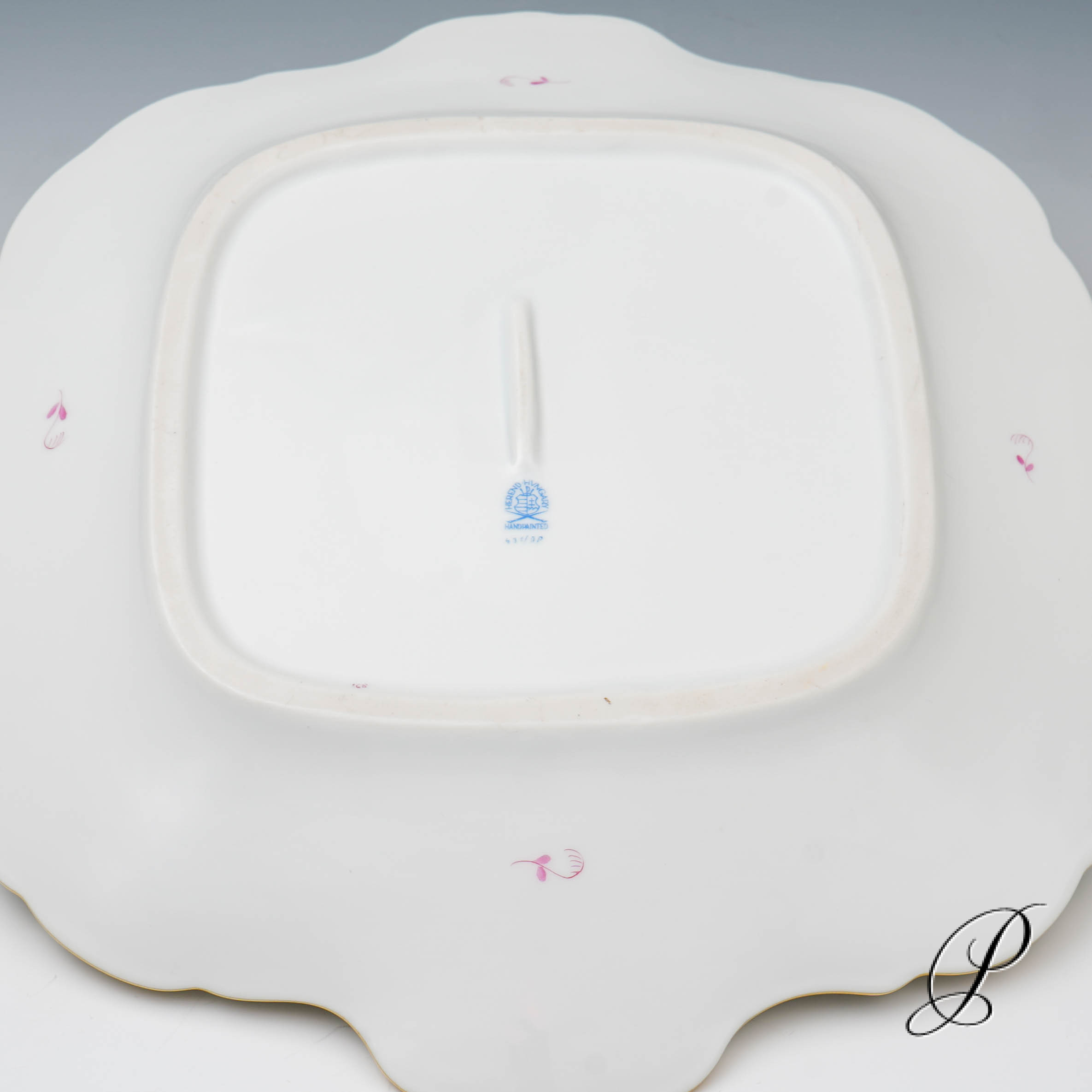 Kuchenplatte Herend im Dekor Apponyi purpur – Bild 8