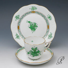 Kaffeegedeck Herend im Dekor Apponyi grün