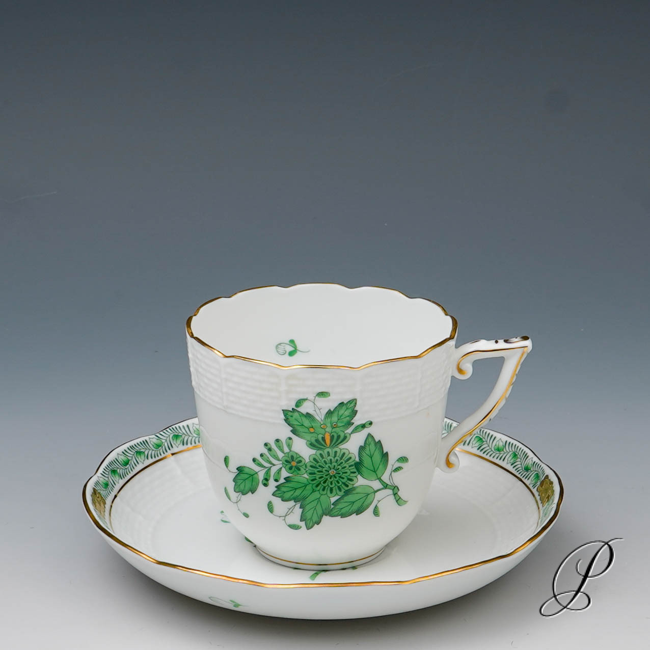 Kaffeegedeck Herend im Dekor Apponyi grün – Bild 7