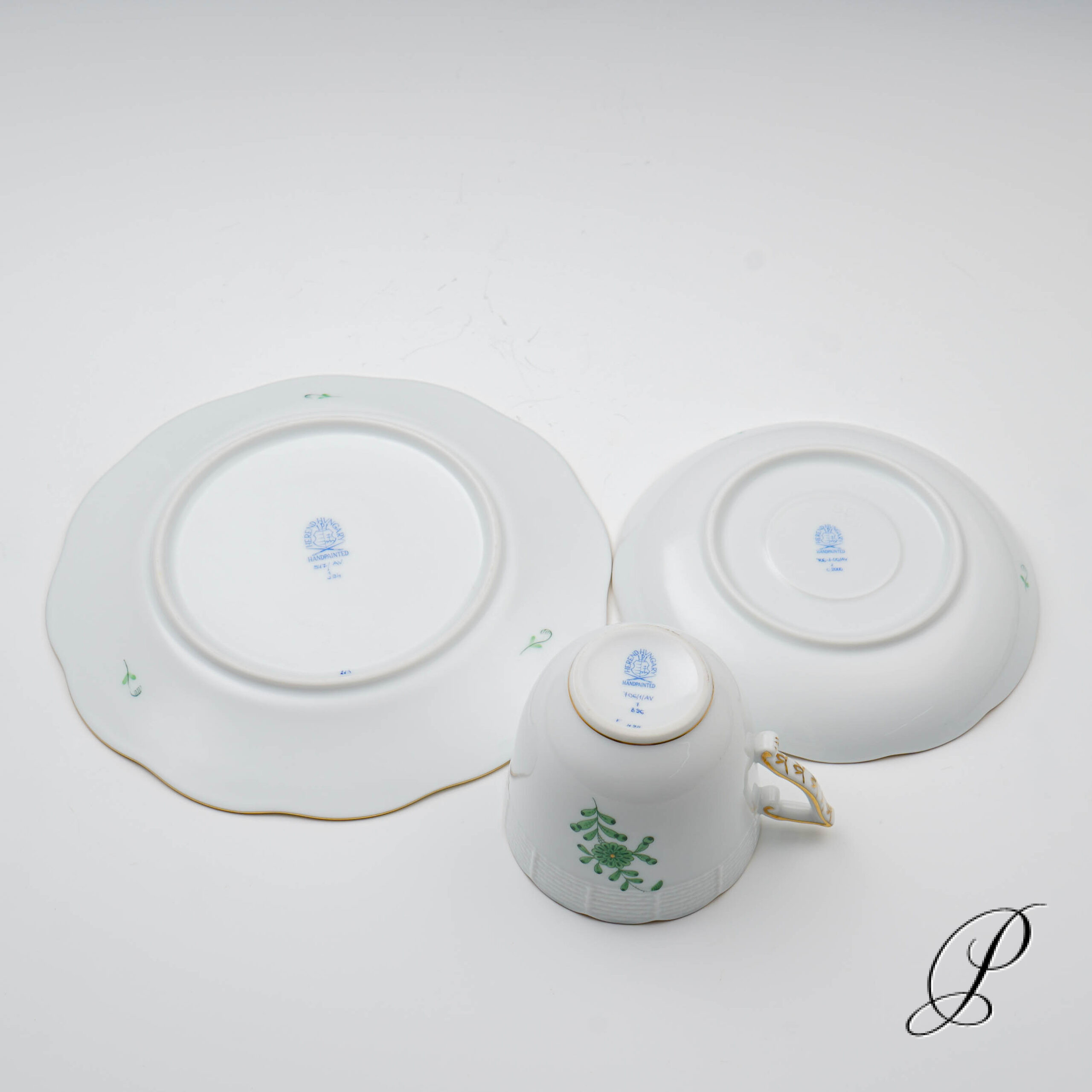 Kaffeegedeck Herend im Dekor Apponyi grün – Bild 14