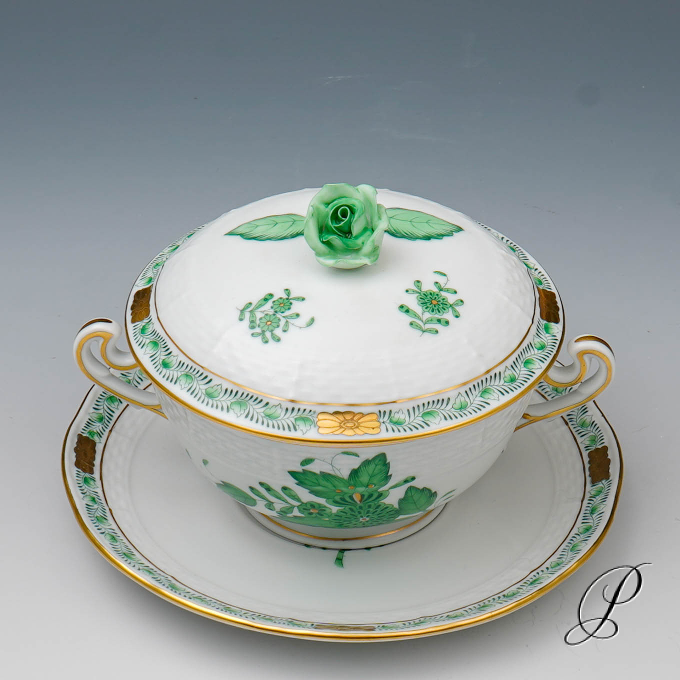 Suppengedecke Herend Apponyi grün – Bild 2