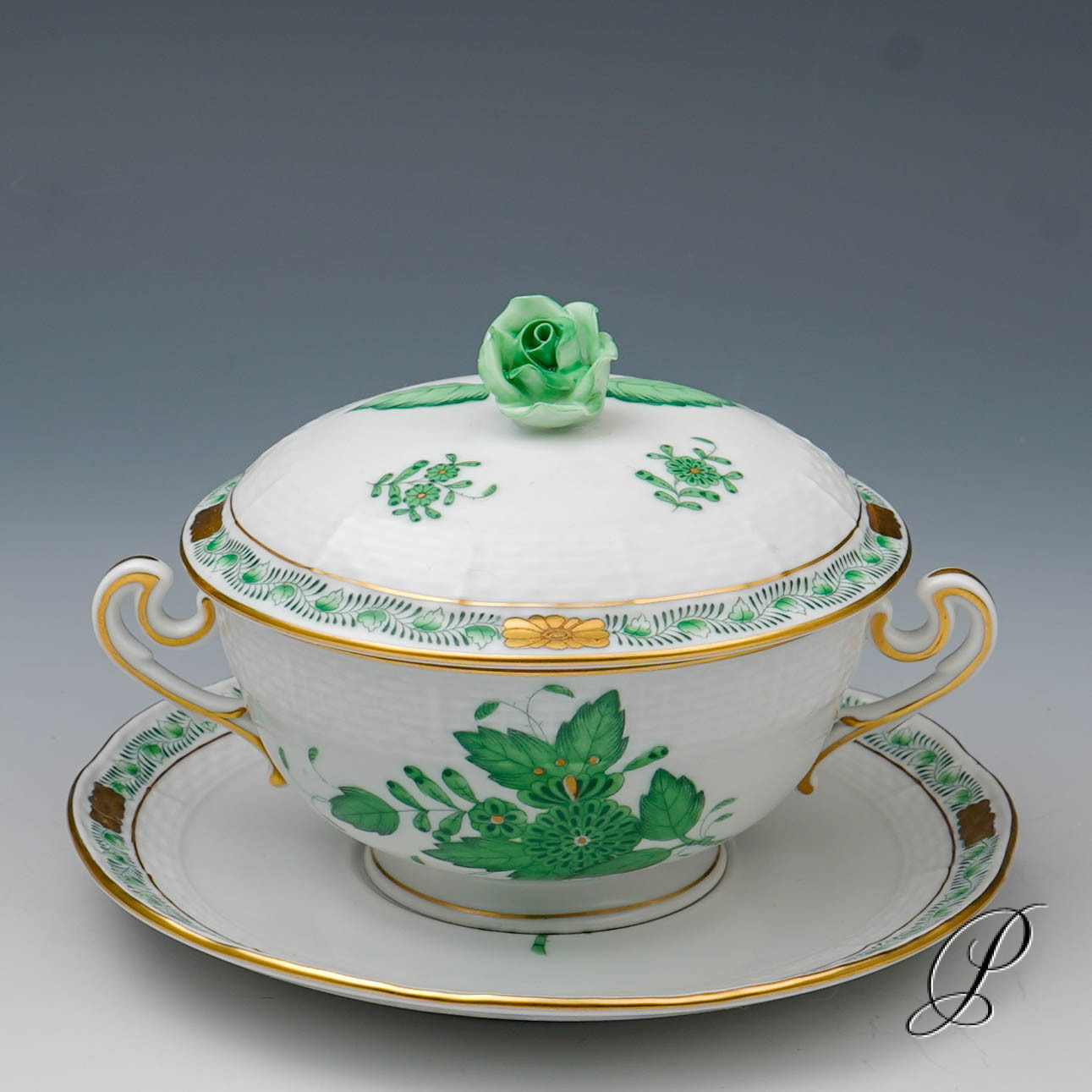 Suppengedecke Herend Apponyi grün – Bild 3