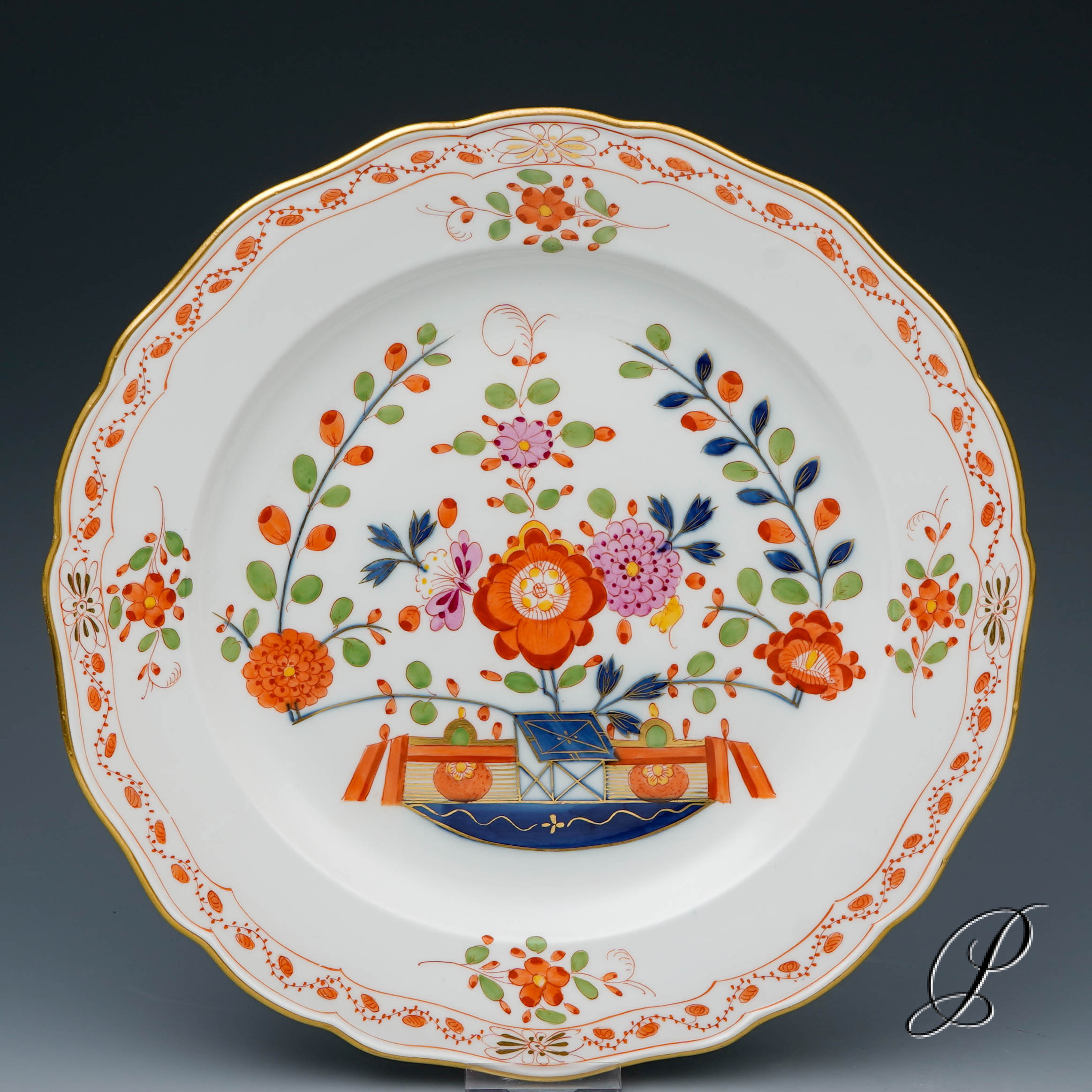 Speiseteller Meissen 1.Wahl im Dekor Tischchenmuster Knaufzeit um 1900 Jhd.