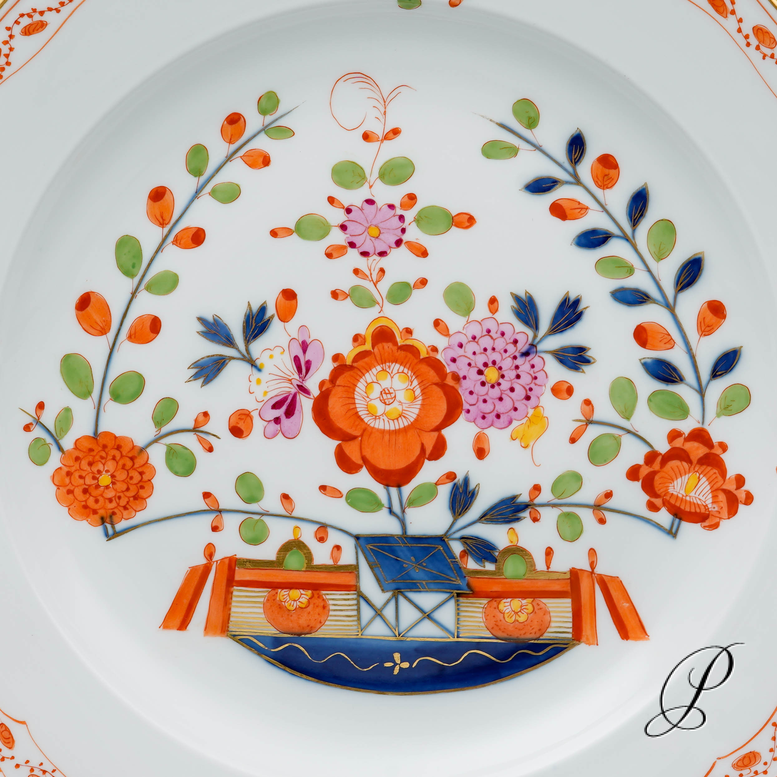 Speiseteller Meissen 1.Wahl im Dekor Tischchenmuster Knaufzeit um 1900 Jhd. – Bild 3