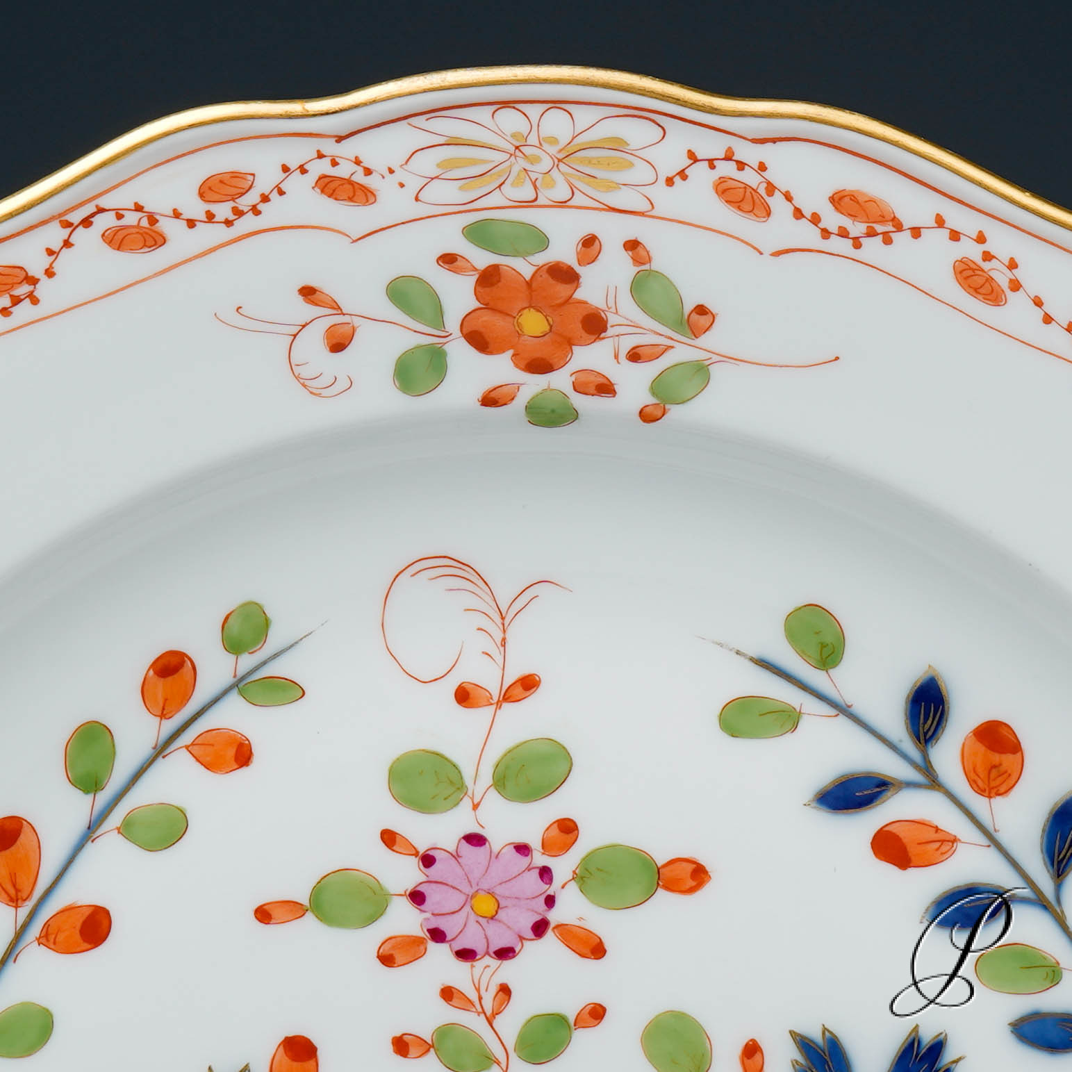 Speiseteller Meissen 1.Wahl im Dekor Tischchenmuster Knaufzeit um 1900 Jhd. – Bild 4