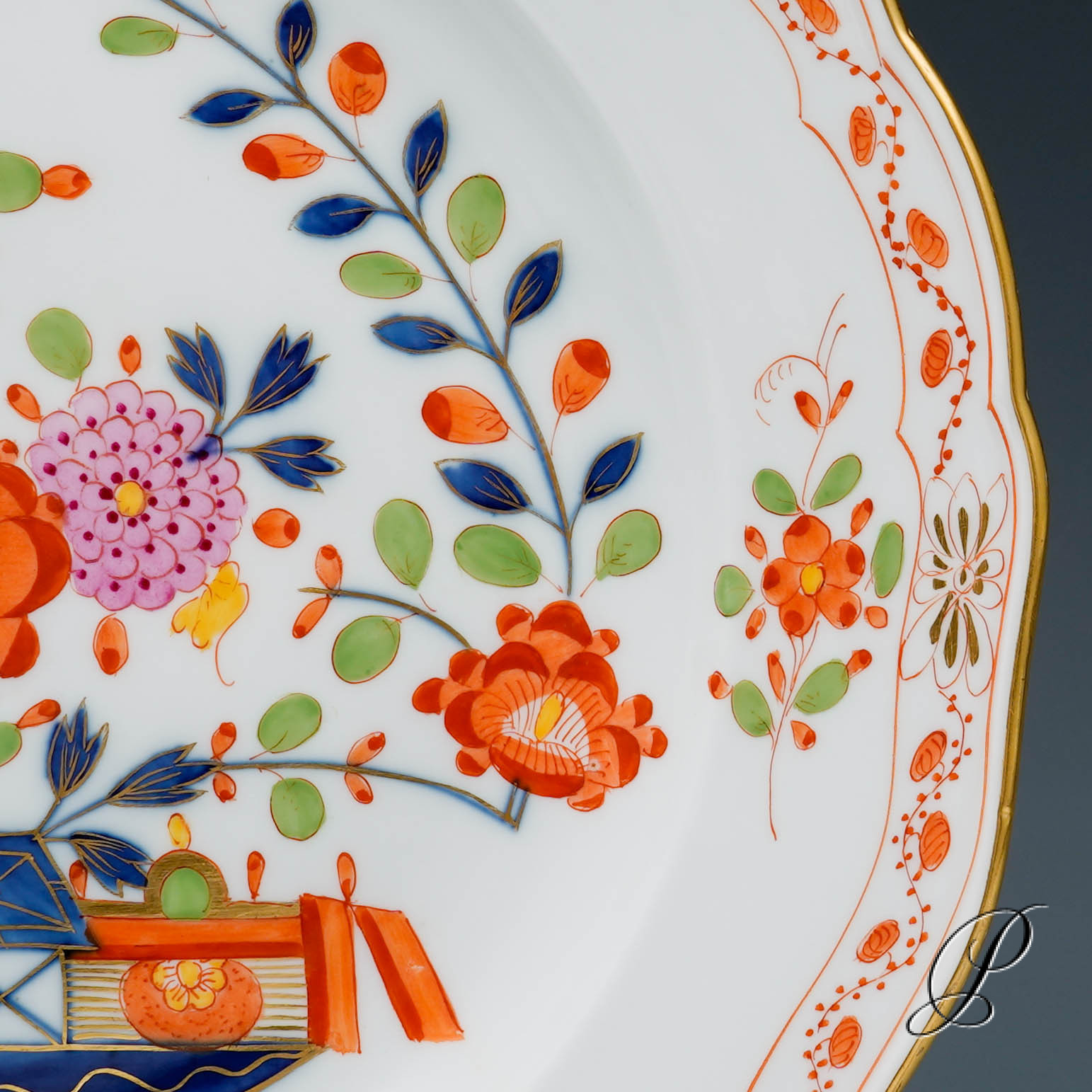 Speiseteller Meissen 1.Wahl im Dekor Tischchenmuster Knaufzeit um 1900 Jhd. – Bild 5