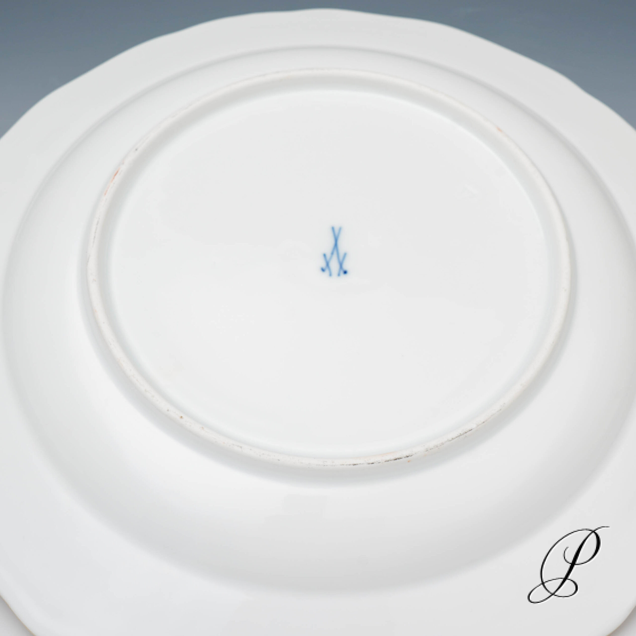 Speiseteller Meissen 1.Wahl im Dekor Tischchenmuster Knaufzeit um 1900 Jhd. – Bild 6