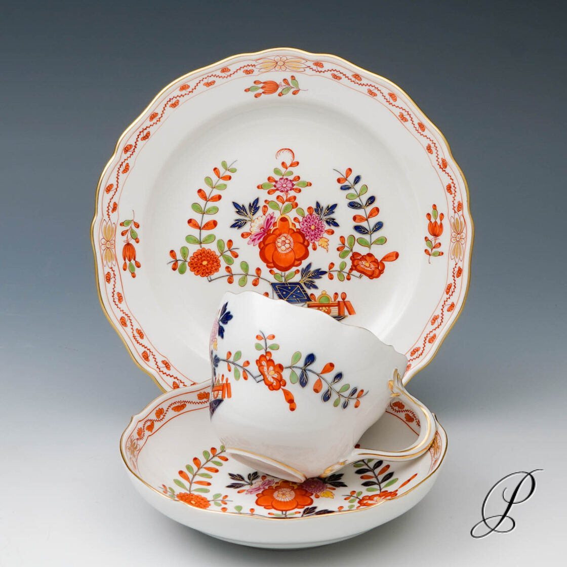 Kaffeegedeck Meissen 1.Wahl im Dekor Tischchenmuster NP#1600,- EUR