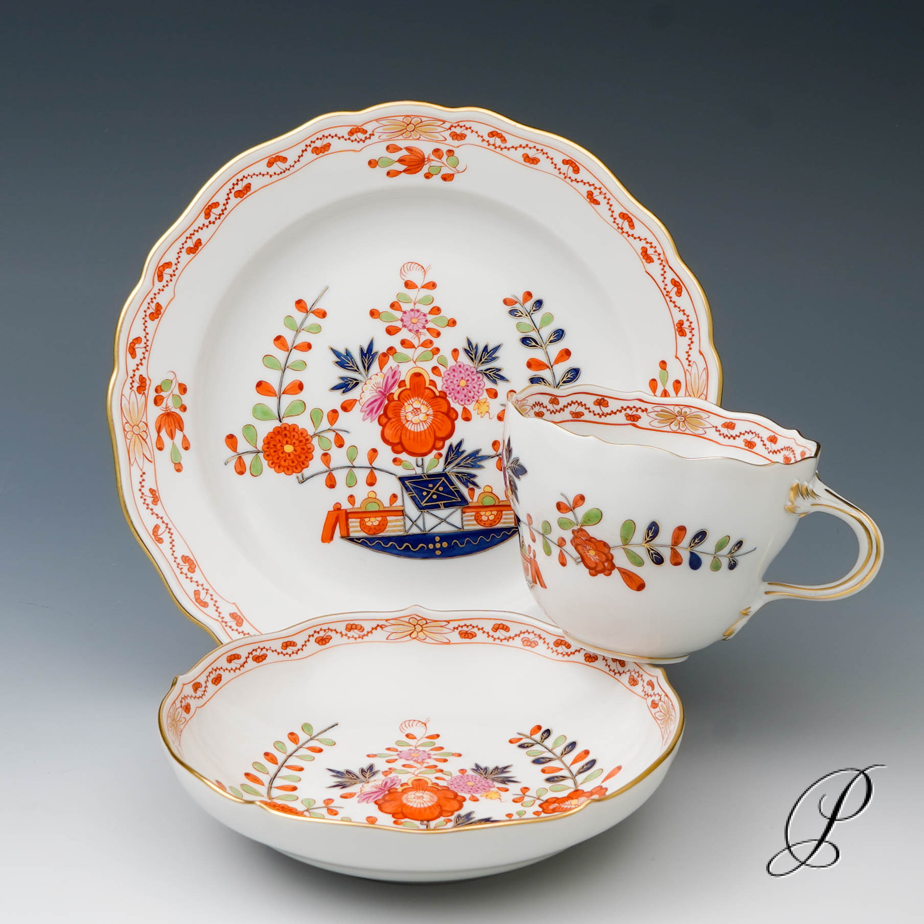 Kaffeegedeck Meissen 1.Wahl im Dekor Tischchenmuster NP#1600,- EUR