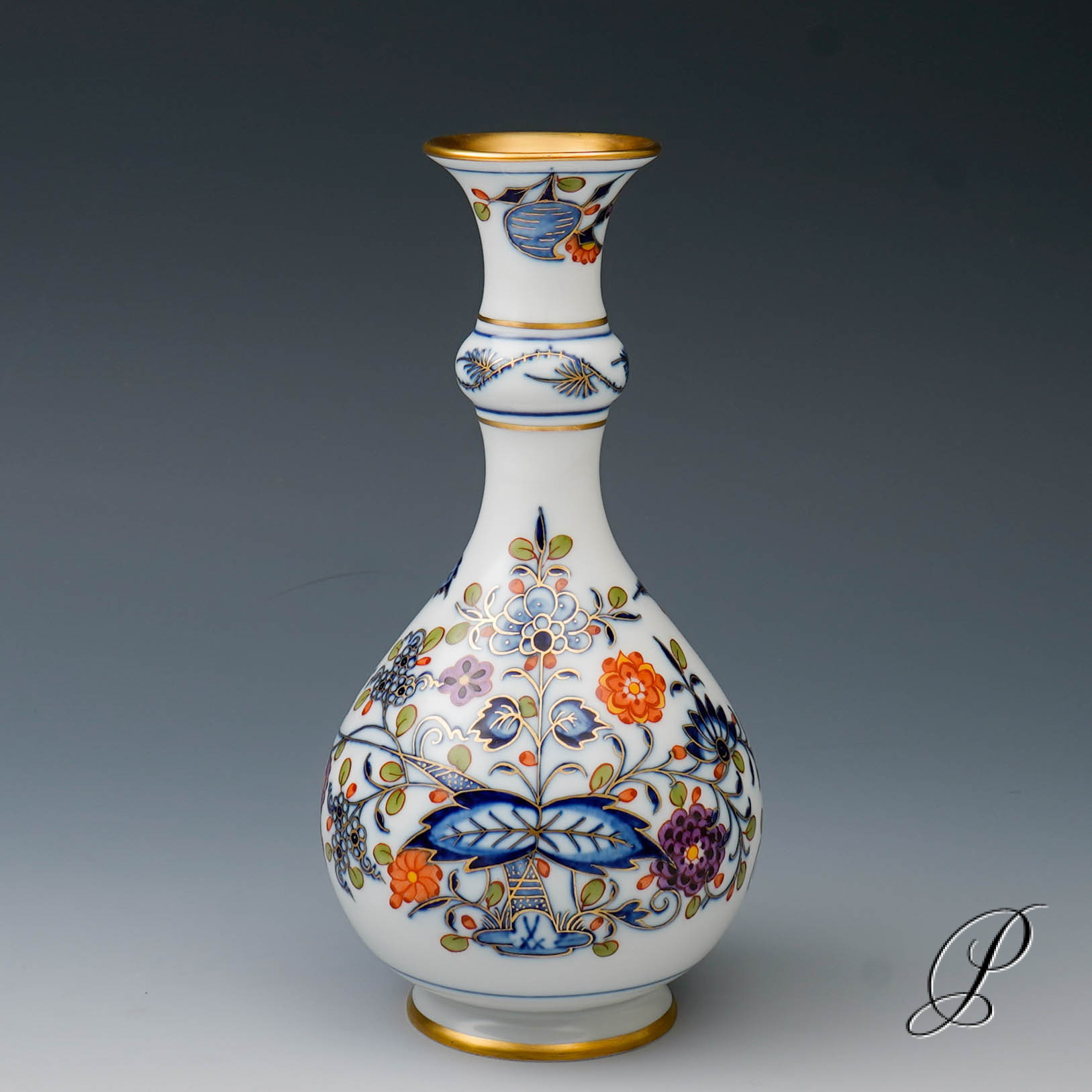 Vase Meissen im Dekor Zwiebelmuster Royal-bunt