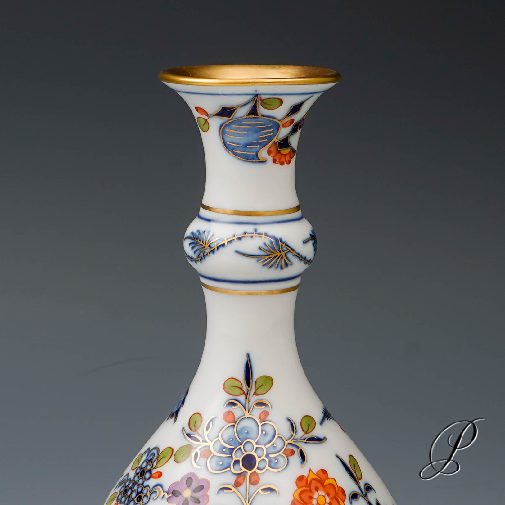 Vase Meissen im Dekor Zwiebelmuster Royal-bunt – Bild 2
