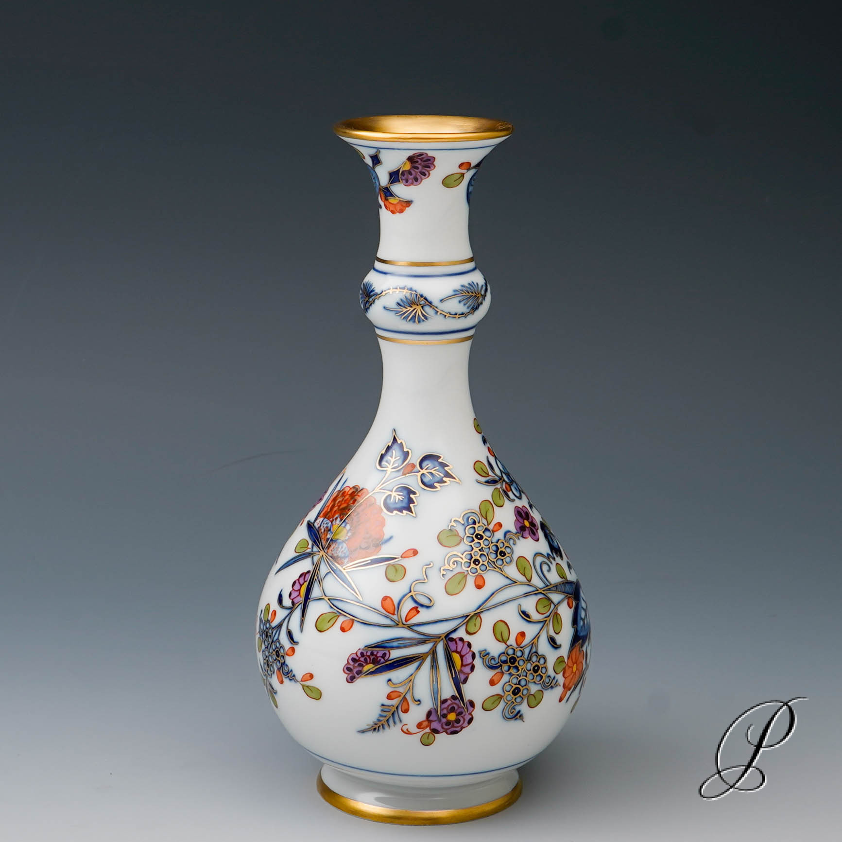 Vase Meissen im Dekor Zwiebelmuster Royal-bunt – Bild 3