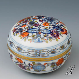 Schmuckdose Meissen Dekor Zwiebelmuster Royal-bunt