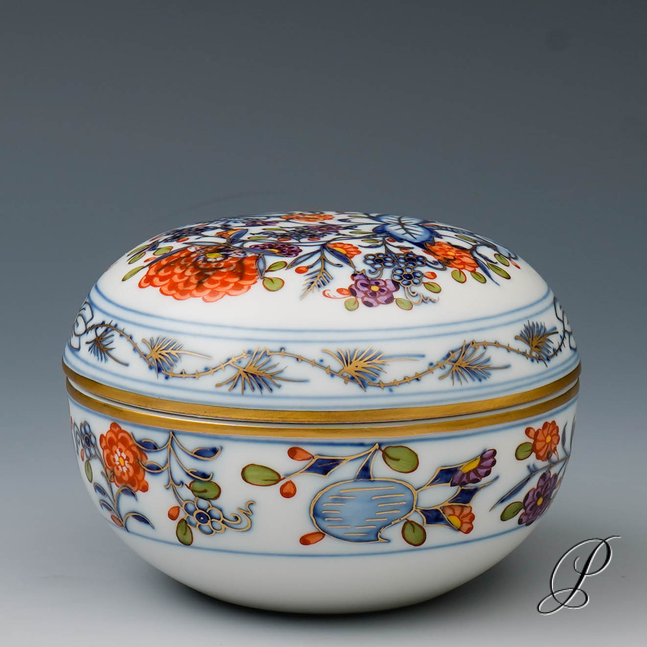 Schmuckdose Meissen Dekor Zwiebelmuster Royal-bunt – Bild 4