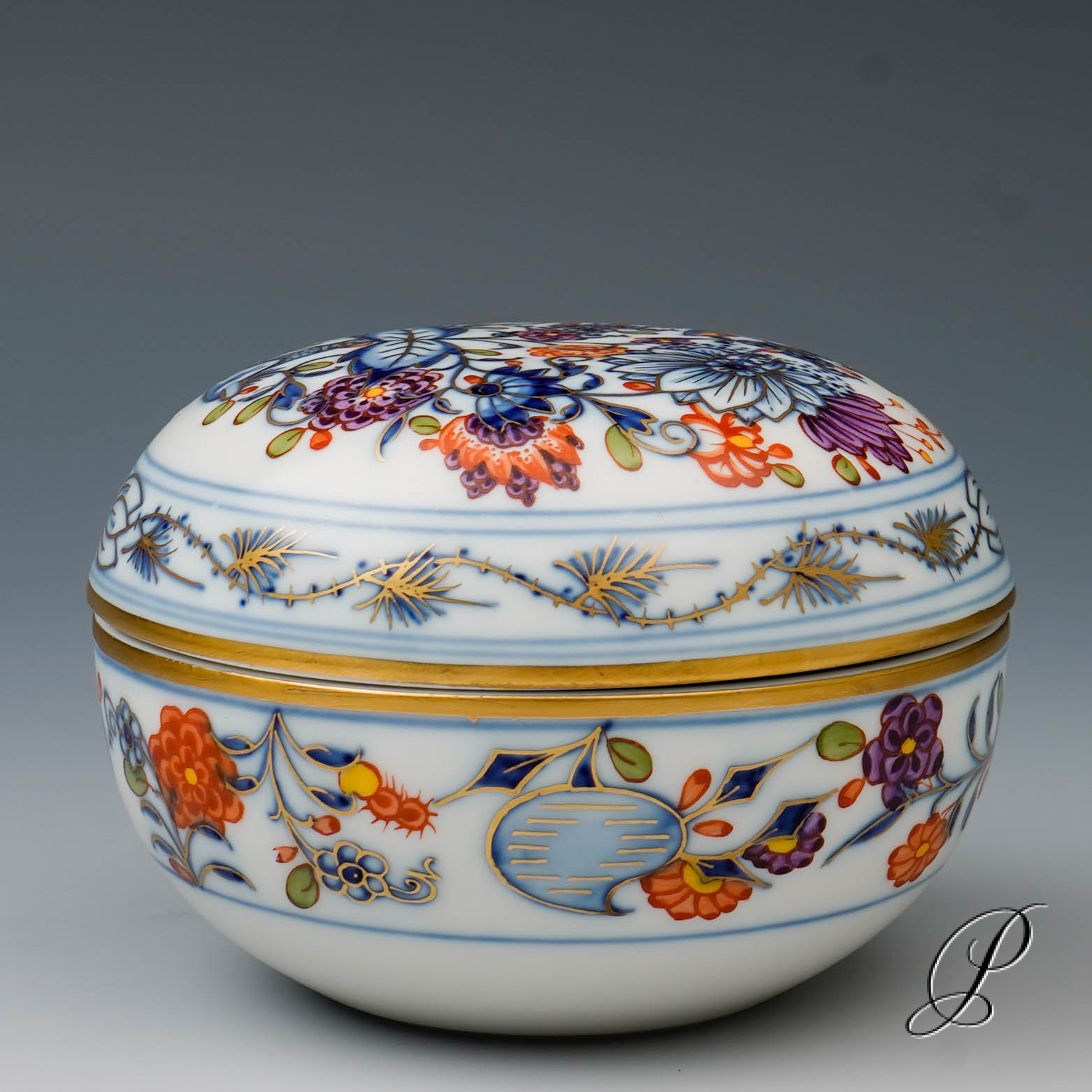 Schmuckdose Meissen Dekor Zwiebelmuster Royal-bunt – Bild 6