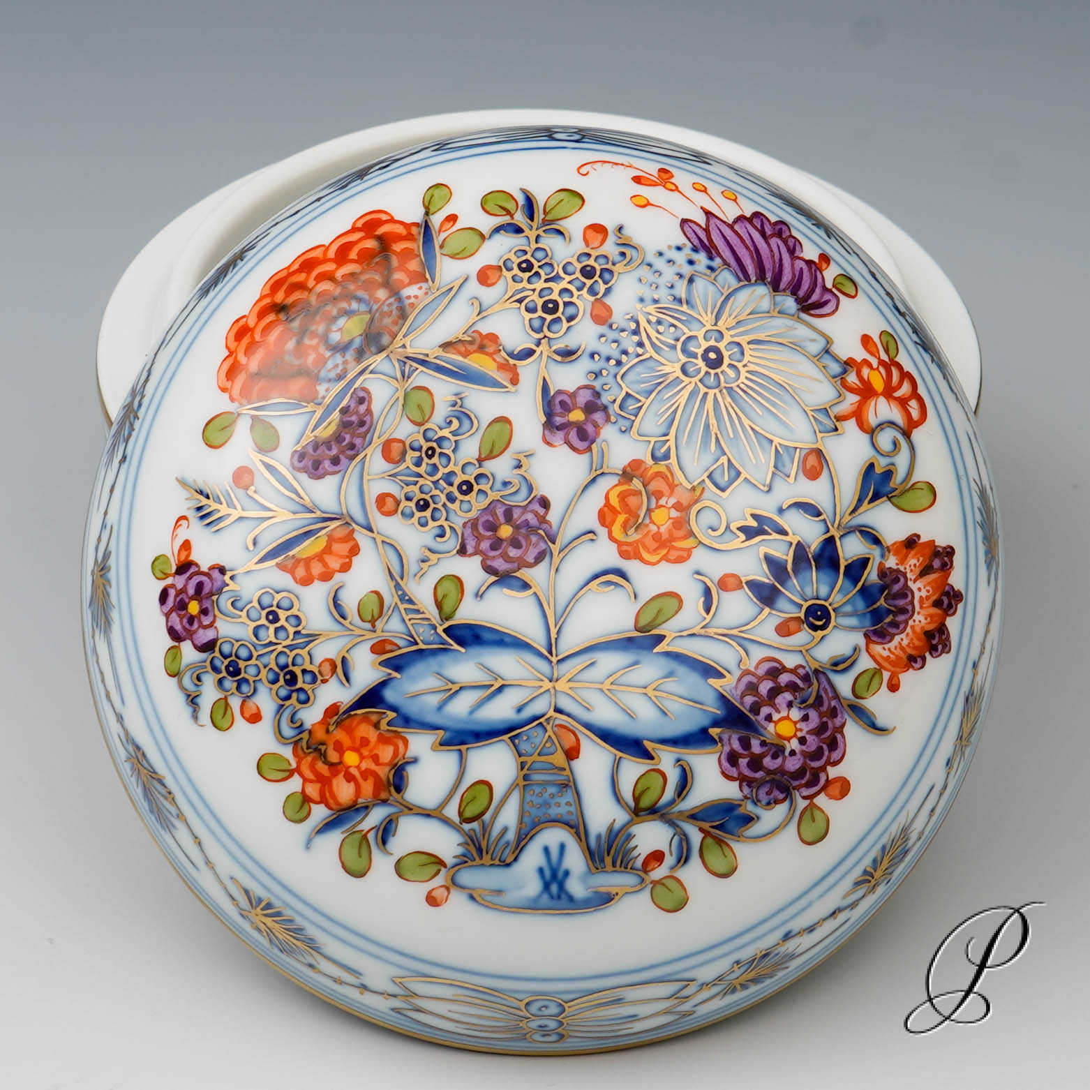 Schmuckdose Meissen Dekor Zwiebelmuster Royal-bunt – Bild 7