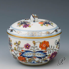 Zuckerdose Meissen 1.Wahl Zwiebelmuster Royal bunt