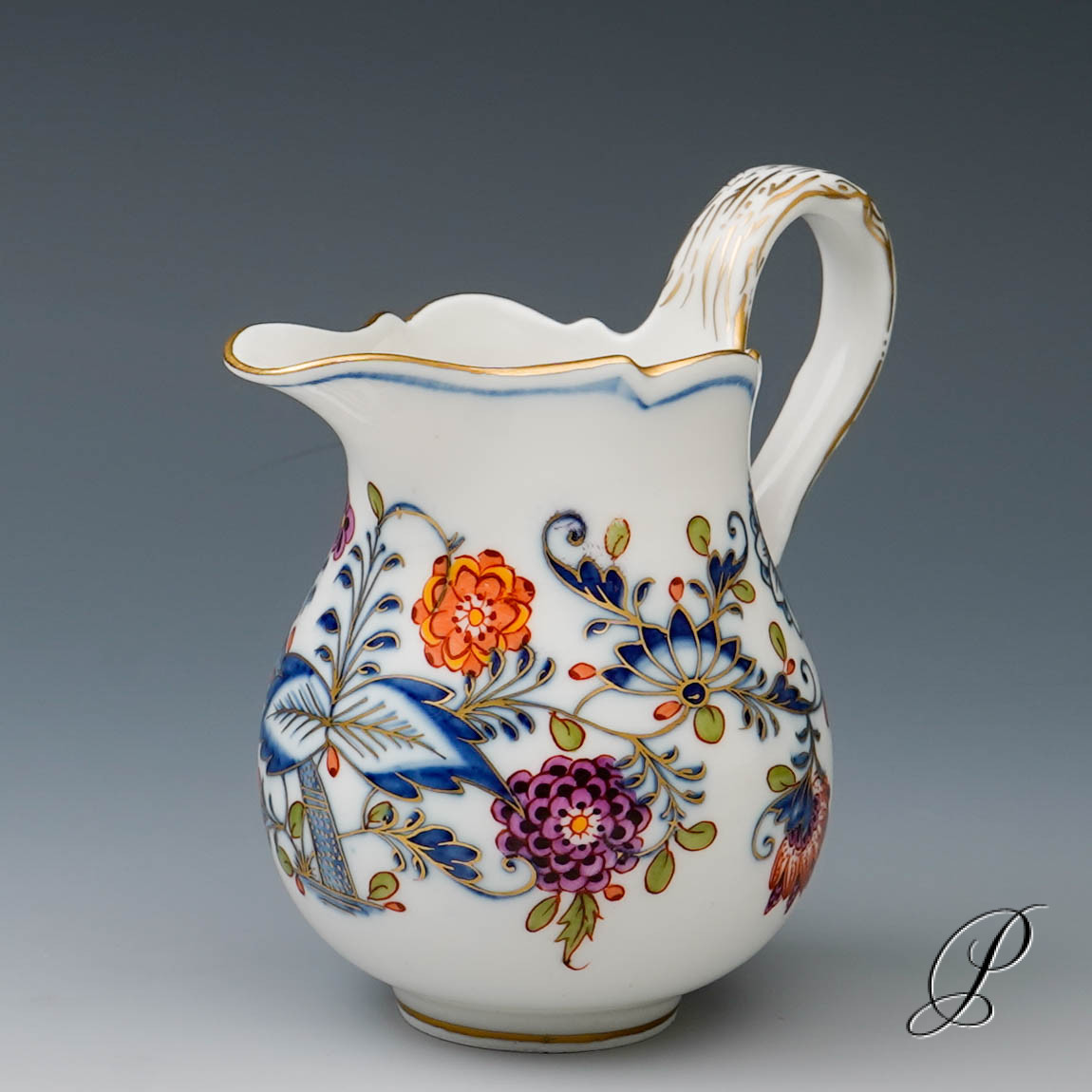 Sahnekännchen Meissen Knaufzeit 1.Wahl Zwiebelmuster Royal bunt