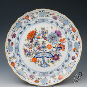 selten!!! Kuchenschale Meissen 1.Wahl buntes Zwiebelmuster