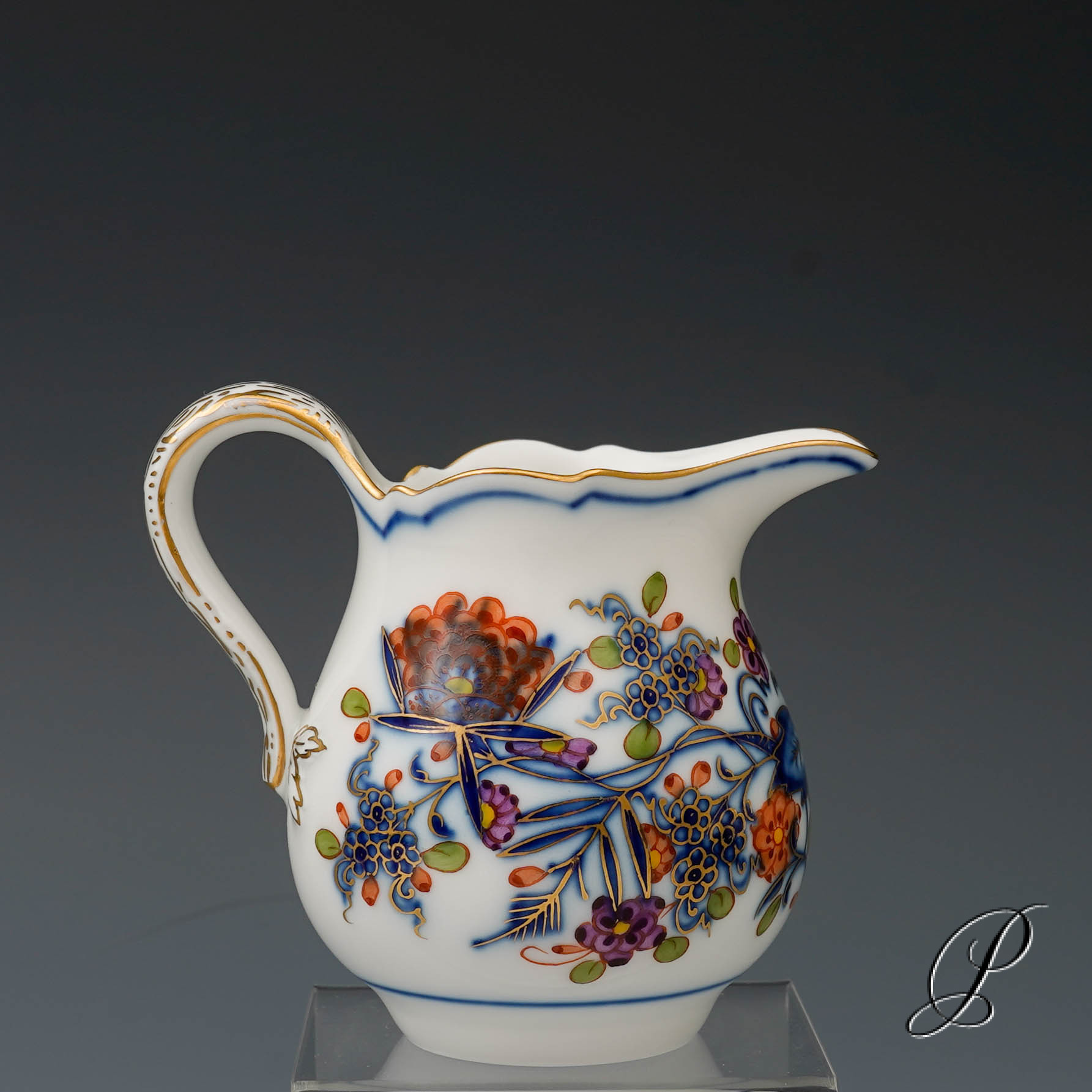 Sahnekännchen mit Untersetzer Meissen im Dekor Zwiebelmuster Royal bunt – Bild 8