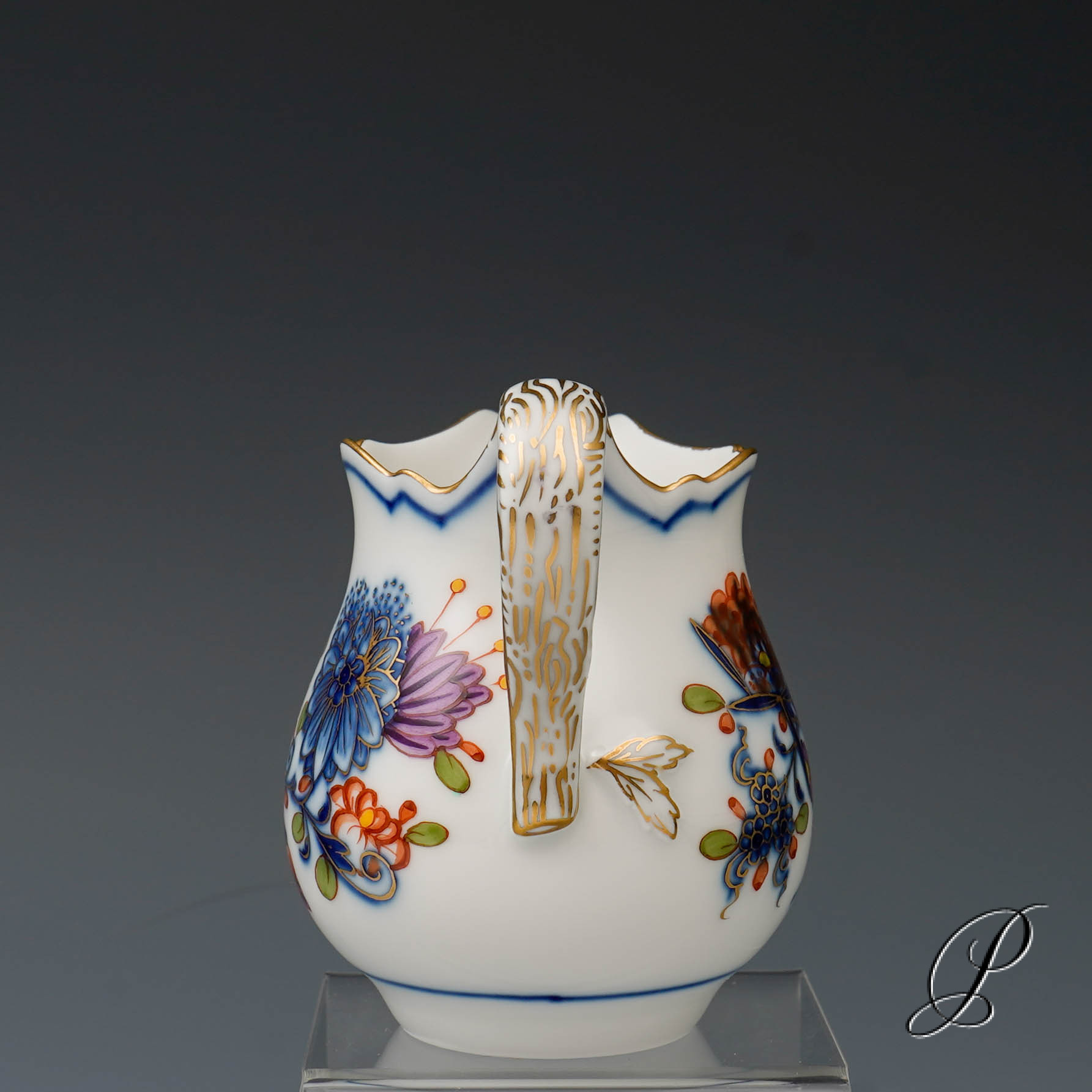 Sahnekännchen mit Untersetzer Meissen im Dekor Zwiebelmuster Royal bunt – Bild 9